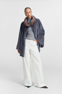 Короткая шуба из норки с соболем №421-6